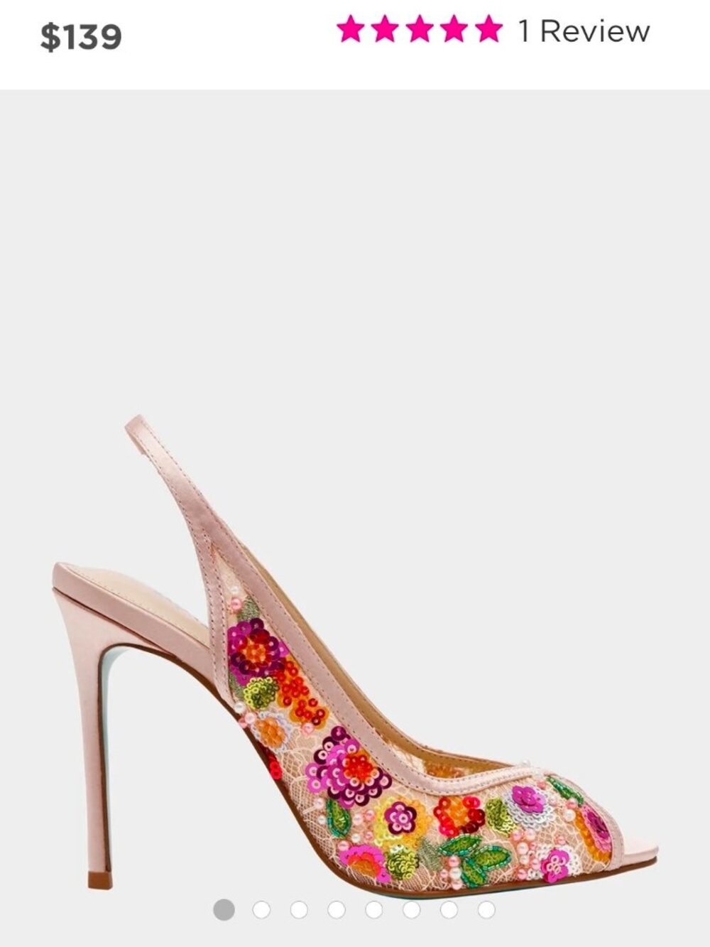 Size 10 Betsey Johnson Gerri Nude Floral Platform Heels NIB